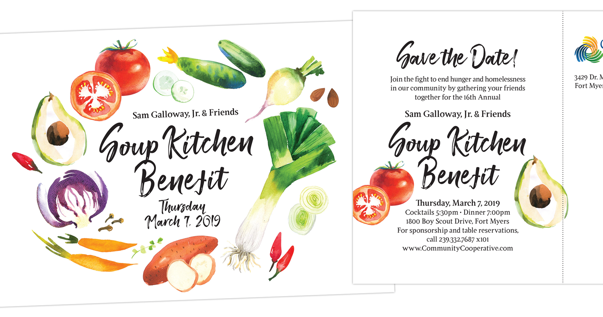 Community Cooperative Soup Kitchen Benefit postcard Evolution Design